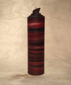handgemachte rot schwarze gerollte Streifen Kerze