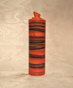 handgemachte orange schwarz gerollte Streifen Kerze