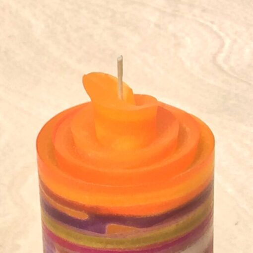 bunte gerollte Streifen Kerze – Bild 2