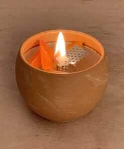 Schmelzlicht "Renatus" für den Innenbereich im bauchigen Terrakotta Tontopf