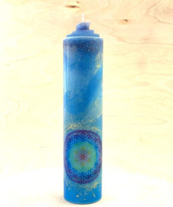 Blume des Lebens Kerze "Ozean"