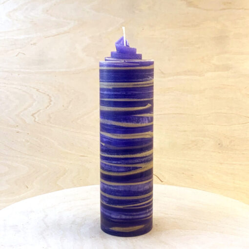 Streifen Kerze violett & gold