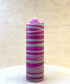 Streifen Kerze pink & metallmint