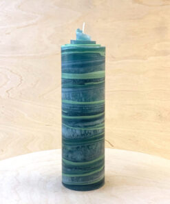 Streifen Kerze petrol & metallmint