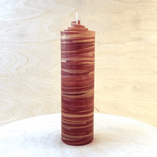 Streifen Kerze Kupfer und Gold – Bild 2